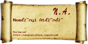 Neményi Aténé névjegykártya
